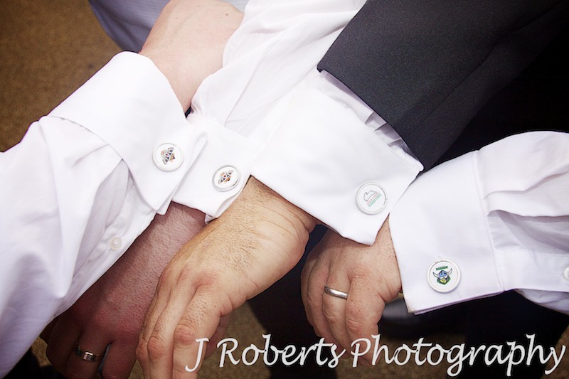 Groomsmen's cuff links - wedding photography sydney
